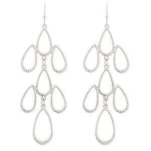 Dia- cut Teardrop Chandelier Earrings